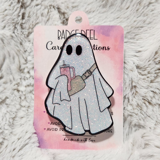 Ghost Badge Reel Topper (Choose From Topper Only, With Alligator Clip, Or With Belt Clip)
