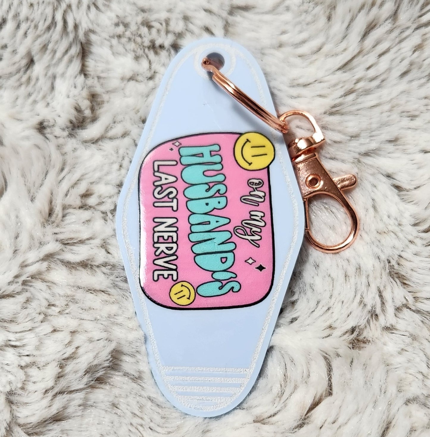 On My Husband"s Last Nerve Keychain