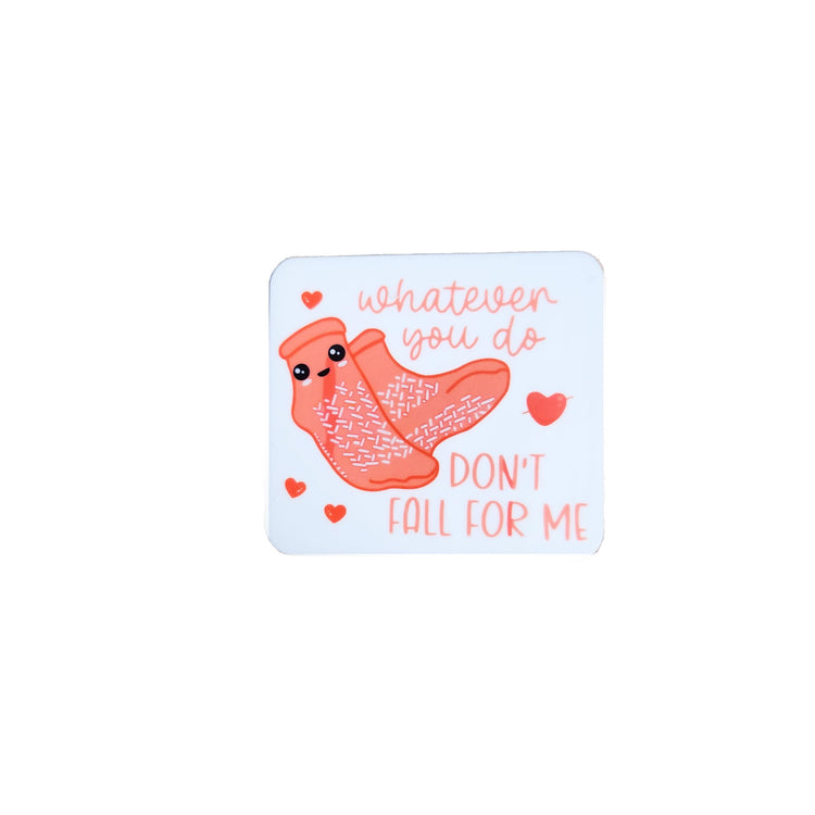 Whatever You Do Don't Fall for Me Badge Reel, Interchangeable Badge Reel Topper, Cute Retractable Badge Reel ID Holder for Nurse, Student, RN