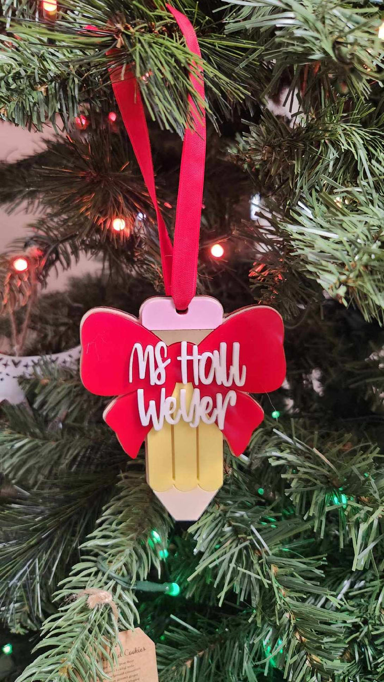 Personalized Teacher Pencil Ornament