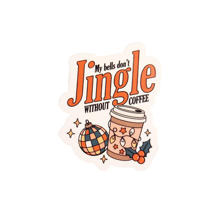 My Bells Don't Jingle Without Coffee Christmas Badge Reel, Interchangeable Badge Reel Topper, Cute Retractable Badge Reel ID Holder for Nurse, Student, RN