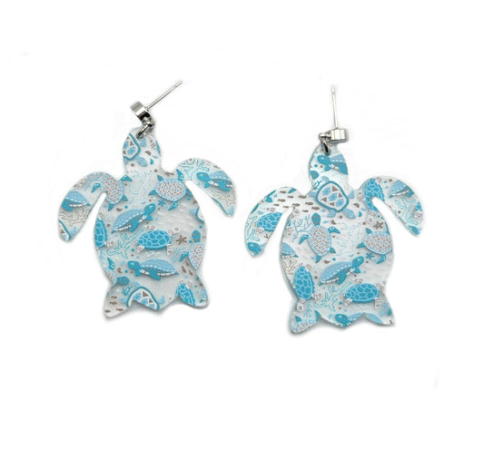 Sea Turtle Earrings, Handmade Acrylic Earrings For Women, Trendy Hypoallergenic Earrings