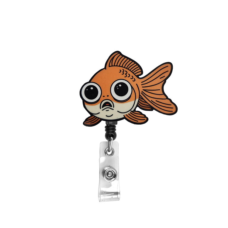 Goldfish Badge Reel, Interchangeable Badge Reel Topper, Cute Retractable Badge Reel ID Holder for Nurse, Student, RN