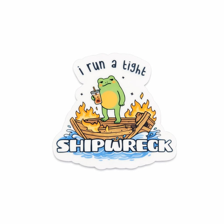 I Run A Tight Shipwreck Frog Badge Reel Topper, Interchangeable Badge Reel for Nurse, Teacher, Office