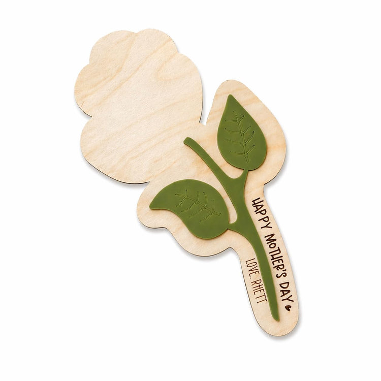 Personalized Happy Mother's Day Handmade Wood and Acrylic Flower Sign Gift for Mom From Son or Daughter