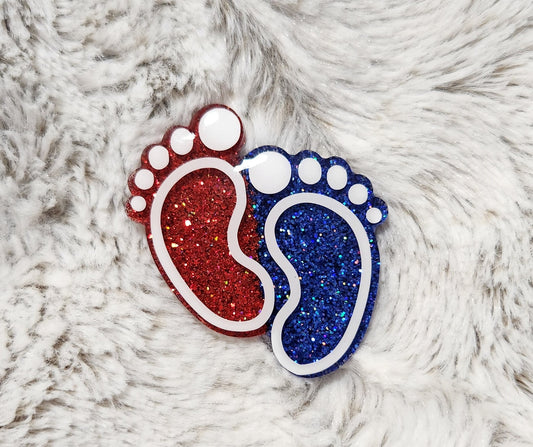 Baby Feet Badge Reel Topper (Choose From Topper Only, With Alligator Clip, Or With Belt Clip)