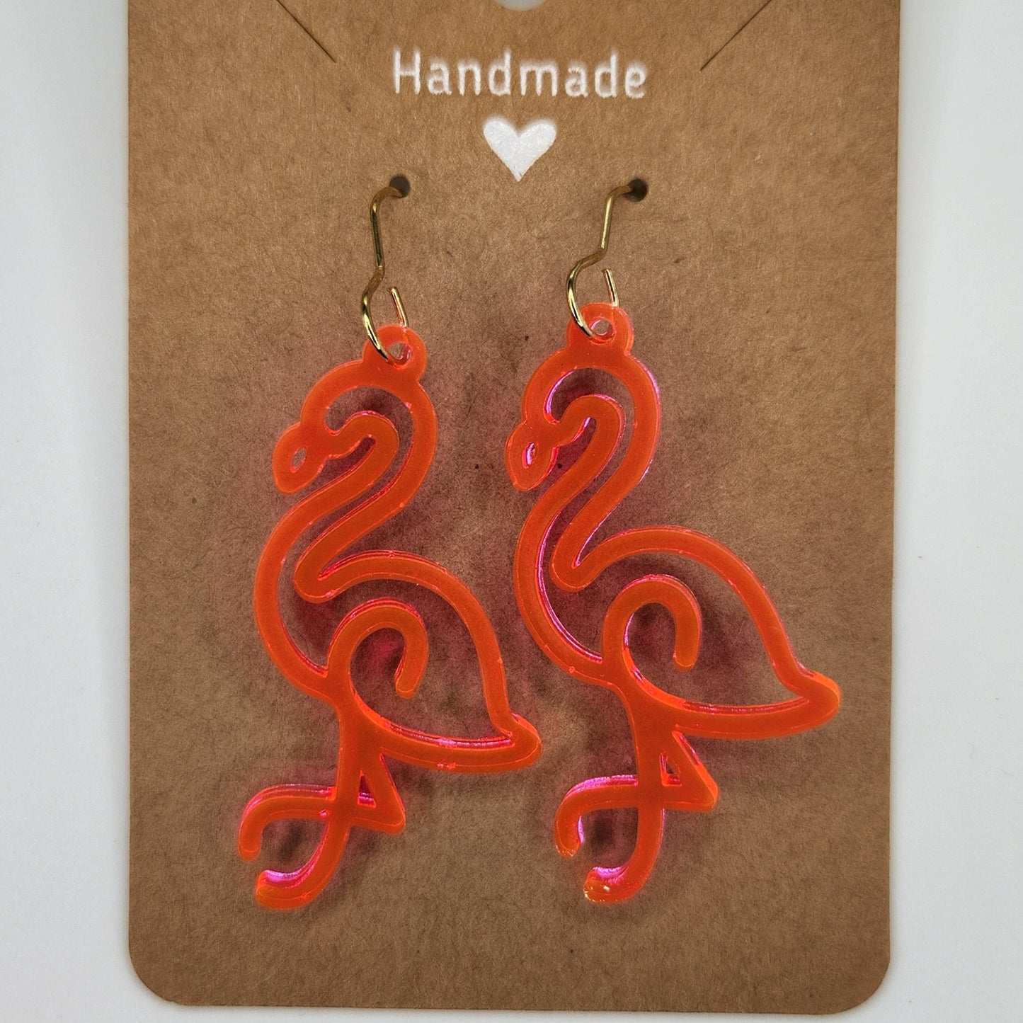 Flamingo Dangle Earrings, Hypoallergenic Metal Acrylic Trendy Pattern