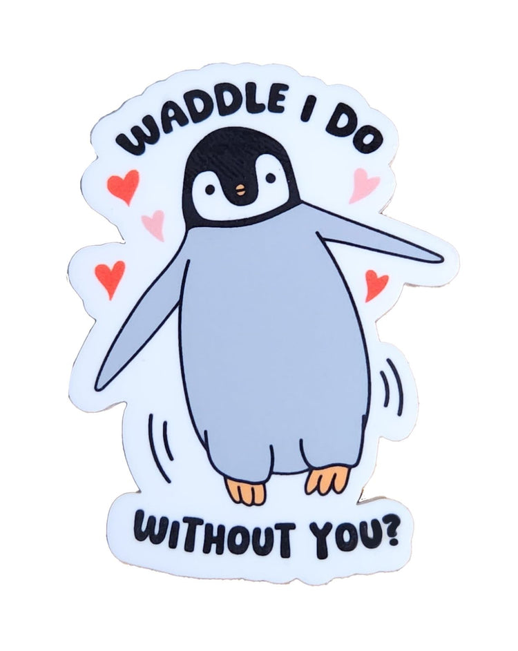 Waddle I Do Without You Valentines Badge Reel, Interchangeable Badge Reel Topper, Cute Retractable Badge Reel ID Holder for Nurse, Student, RN