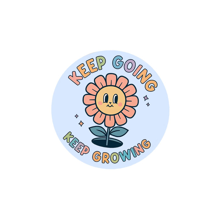 Keep Going, Keep Growing Flower Badge Reel Topper, Interchangeable Badge Reel Topper, Retractable Badge Reel ID Holder for Nurse, Student, RN