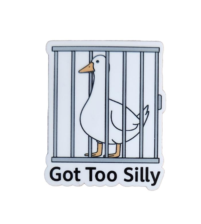 Got Too Silly Goose in Jail Funny Badge Reel Topper, Interchangeable Retractable Badge Reel ID Holder for Nurse, Student, RN