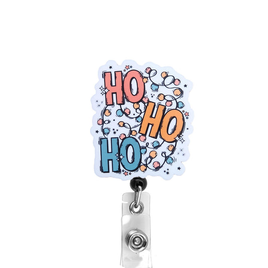 Ho Ho Ho Christmas Badge Reel, Interchangeable Badge Reel Topper, Cute Retractable Badge Reel ID Holder for Nurse, Student, RN