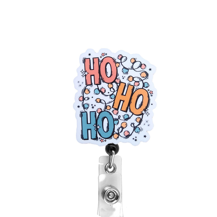 Ho Ho Ho Christmas Badge Reel, Interchangeable Badge Reel Topper, Cute Retractable Badge Reel ID Holder for Nurse, Student, RN