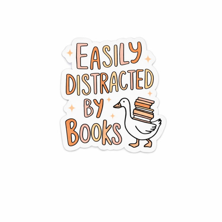 Easily Distracted By Books Badge Reel Topper, Interchangeable Badge Reel for Nurse, Teacher, Office