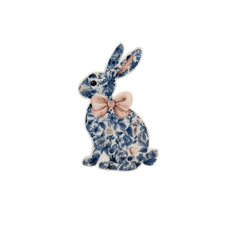 Cute Floral Easter Bunny Badge Reel, Interchangeable Badge Reel Topper, Cute Retractable Badge Reel ID Holder for Nurse, Student, RN