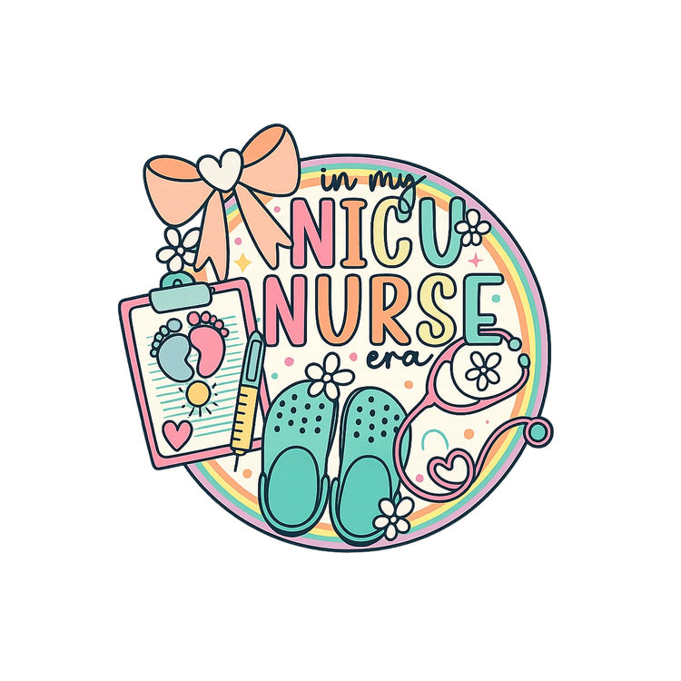 in My NICU Nurse Era Badge Reel, Interchangeable Badge Reel Topper, Cute Retractable Badge Reel ID Holder for Nurse, Student, RN
