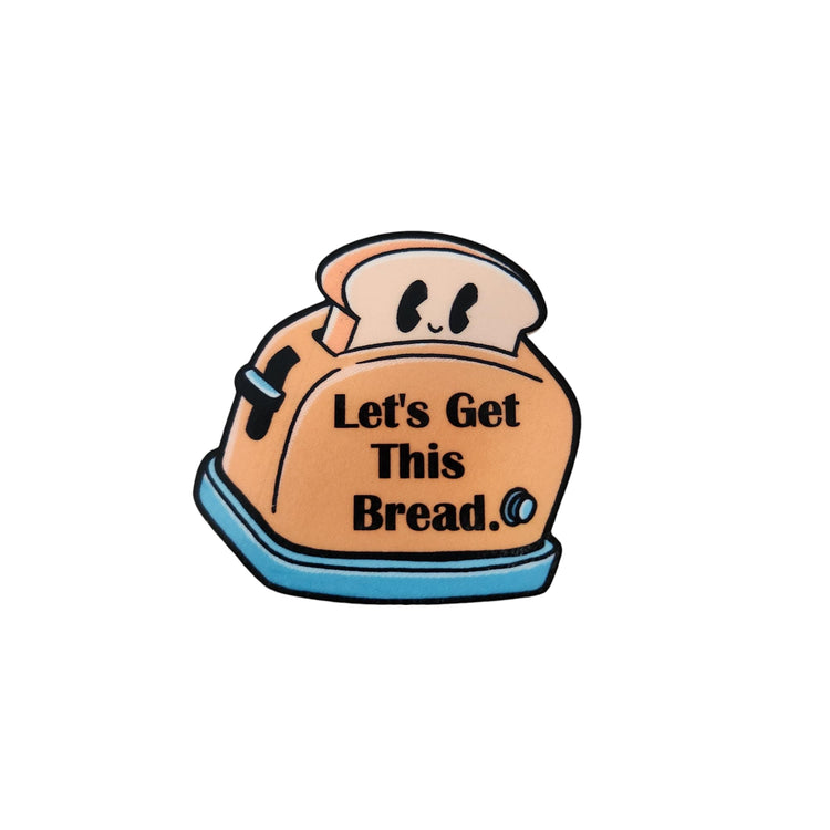 Let's Get This Bread Badge Reel, Interchangeable Badge Reel Topper, Cute Retractable Badge Reel ID Holder for Nurse, Student, RN