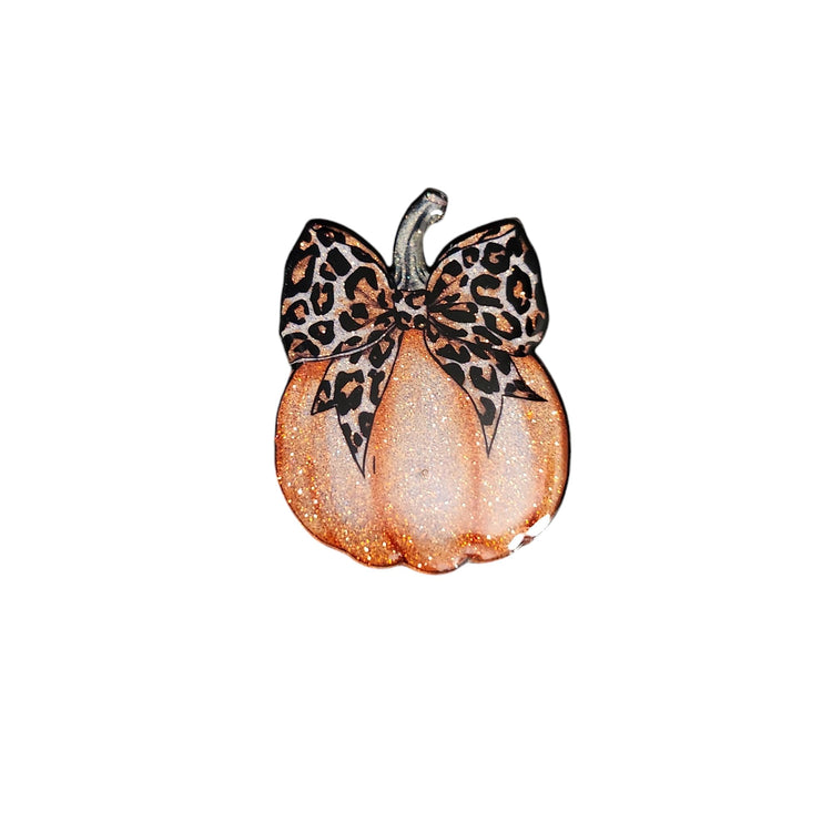 Glittery Pumpkin Fall Badge Reel, Interchangeable Badge Reel Topper, Cute Retractable Badge Reel ID Holder for Nurse, Student, RN
