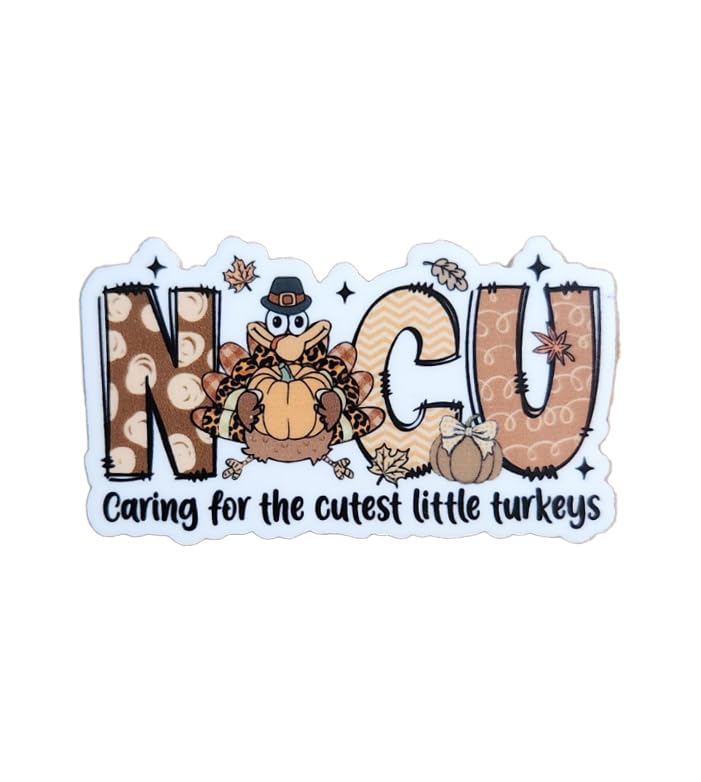 Caring For The Cutest Little Turkeys Fall NICU Badge Reel Topper, Interchangeable Badge Reel Topper, Retractable Badge Reel ID Holder For Nurse, Student, RN