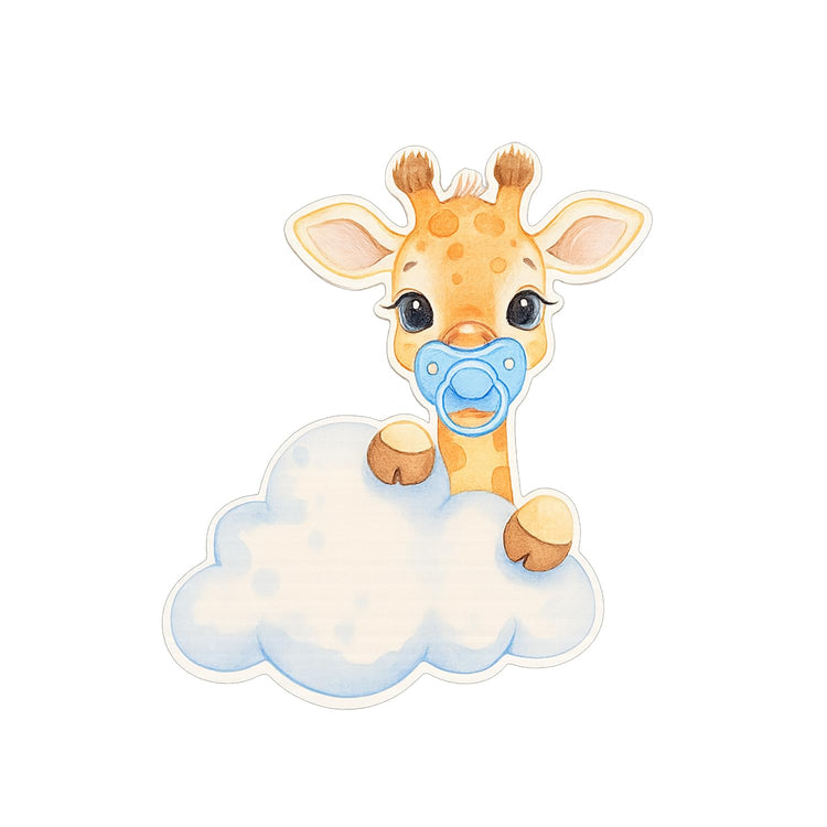 Baby Giraffe Cloud Badge Reel, Interchangeable Badge Reel Topper, Cute Retractable Badge Reel ID Holder for Nurse, Student, RN
