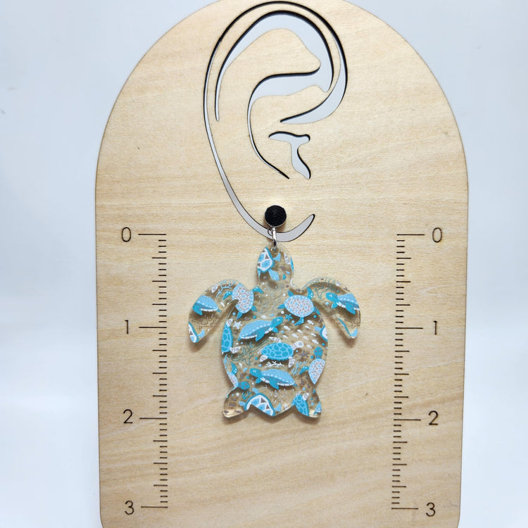 Sea Turtle Earrings, Handmade Acrylic Earrings For Women, Trendy Hypoallergenic Earrings