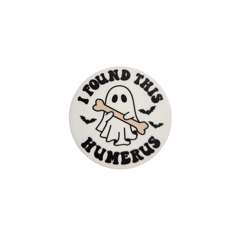 I Found This Humerus Halloween Badge Reel, Interchangeable Badge Reel Topper, Cute Retractable Badge Reel ID Holder for Nurse, Student, RN