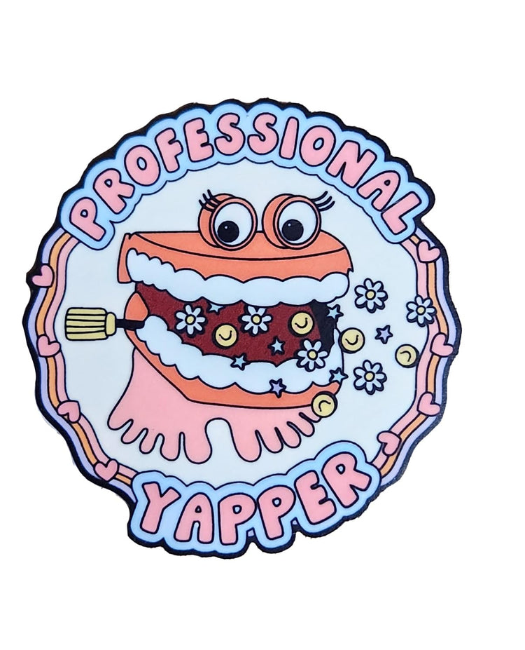 Professional Yapper Badge Reel, Interchangeable Badge Reel Topper, Cute Retractable Badge Reel ID Holder for Nurse, Student, RN