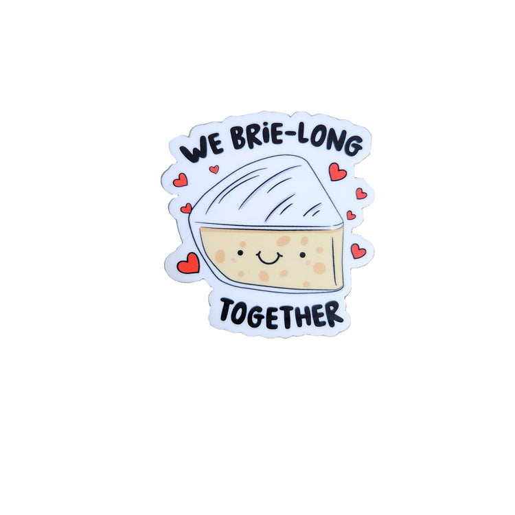 We Brie-Long Together Valentines Badge Reel, Interchangeable Badge Reel Topper, Cute Retractable Badge Reel ID Holder For Nurse, Student, RN