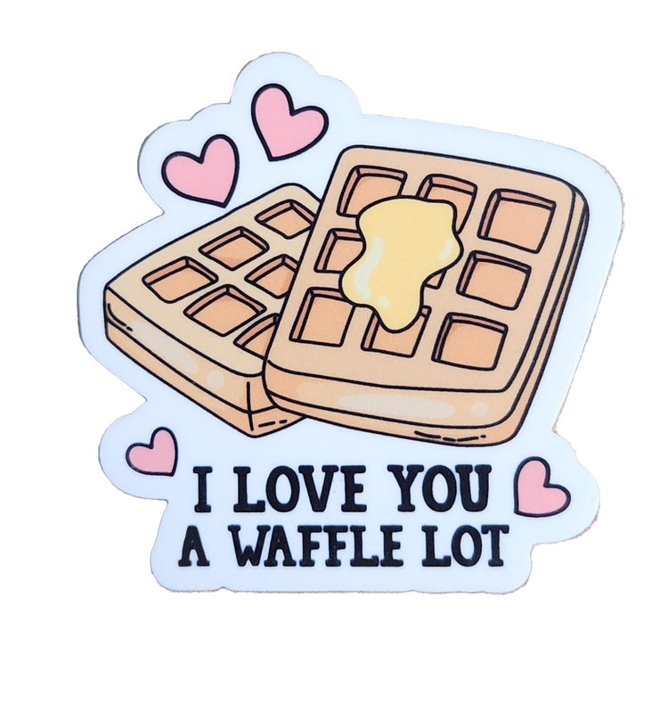 I Love You A Waffle Lot Valentines Badge Reel, Interchangeable Badge Reel Topper, Cute Retractable Badge Reel ID Holder for Nurse, Student, RN