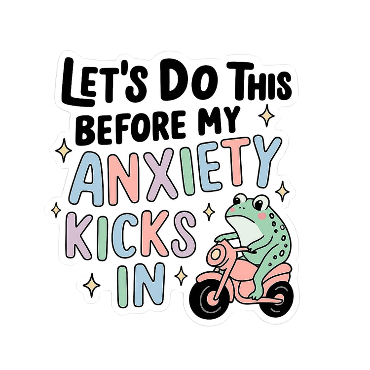 Let's Do This Before My Anxiety Kicks in Frog Badge Reel, Interchangeable Badge Reel Topper, Cute Retractable Badge Reel ID Holder for Nurse, Student, RN