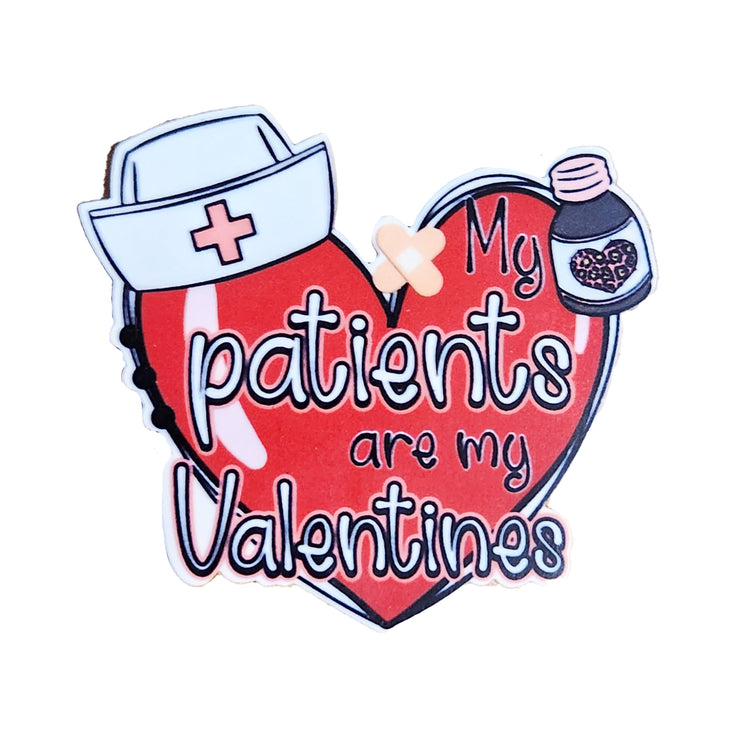 My Patients are My Valentines Badge Reel, Interchangeable Badge Reel Topper, Cute Retractable Badge Reel ID Holder for Nurse, Student, RN
