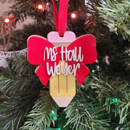 Personalized Teacher Pencil Ornament