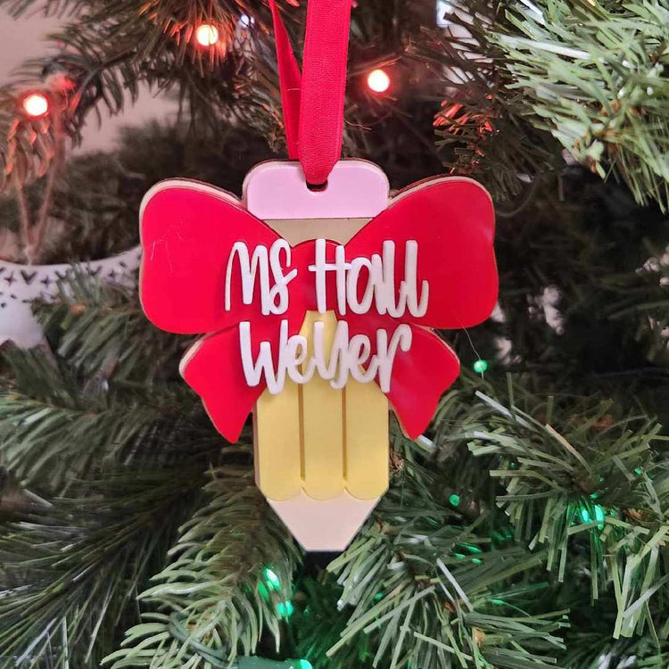 Personalized Teacher Pencil Ornament