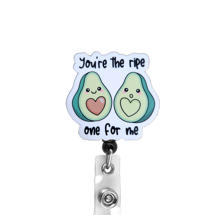 You're The Ripe One for Me Valentines Badge Reel, Interchangeable Badge Reel Topper, Cute Retractable Badge Reel ID Holder for Nurse, Student, RN
