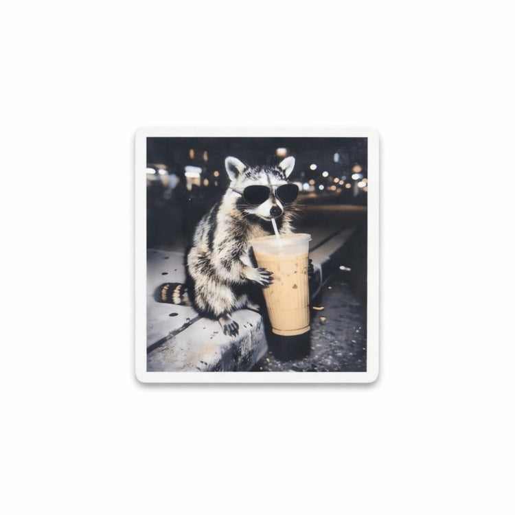 Coffee Raccoon Badge Reel Topper, Interchangeable Badge Reel for Nurse, Teacher, Office