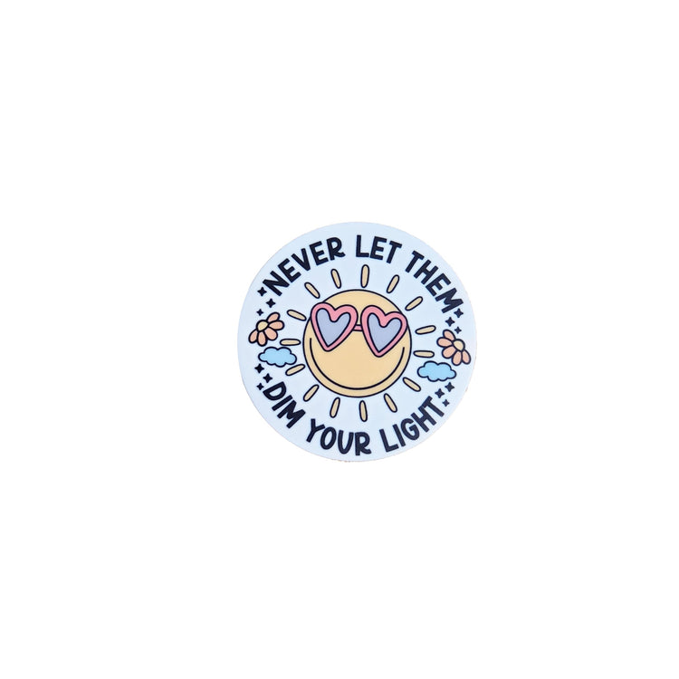 Never Let Them Dim Your Light Badge Reel, Interchangeable Badge Reel Topper, Cute Retractable Badge Reel ID Holder for Nurse, Student, RN