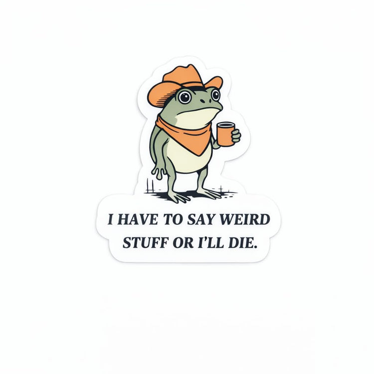 I Have to Say Weird Stuff Or I'll Die Coffee Frog Badge Reel Topper, Interchangeable Badge Reel for Nurse, Teacher, Office