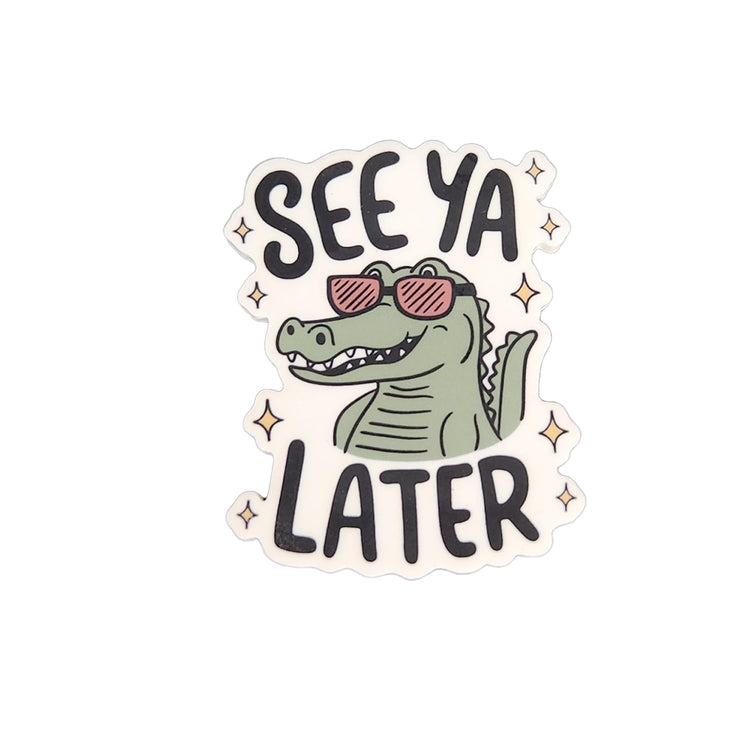 See Ya Later Alligator Badge Reel, Interchangeable Badge Reel Topper, Cute Retractable Badge Reel ID Holder for Nurse, Student, RN