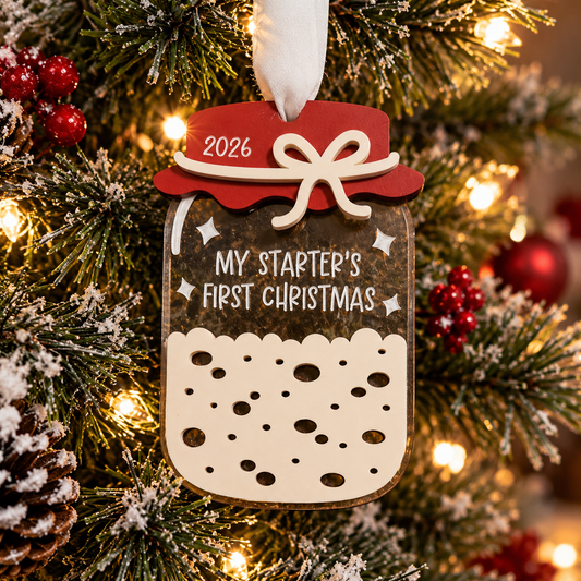 My Starter's First Christmas Ornament, Funny Keepsake, Handmade in Florida