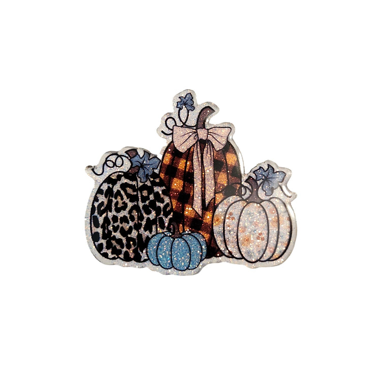 Glittery Pumpkins Fall Badge Reel, Interchangeable Badge Reel Topper, Cute Retractable Badge Reel ID Holder for Nurse, Student, RN