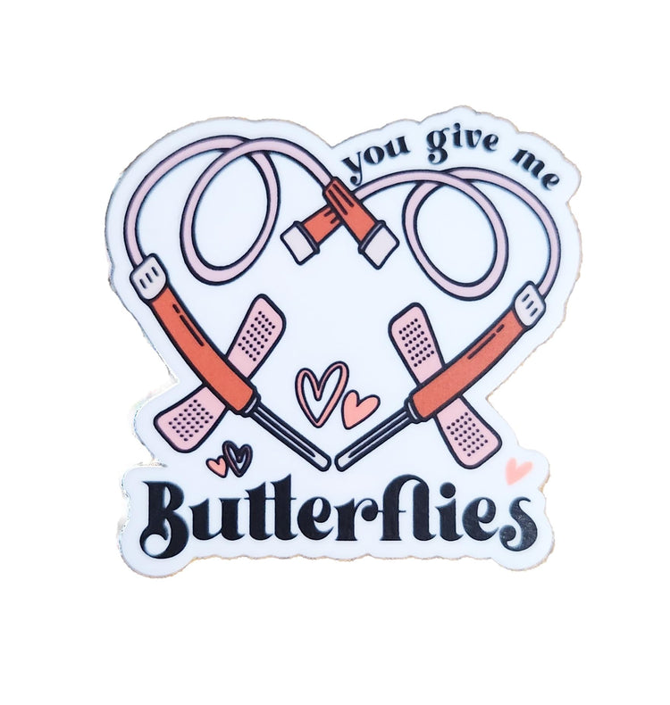You Give Me Butterflies Valentines Badge Reel, Interchangeable Badge Reel Topper, Cute Retractable Badge Reel ID Holder for Nurse, Student, RN