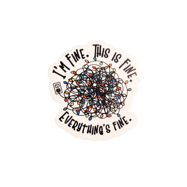 I'm Fine. This is Fine. Everything's Fine Christmas Badge Reel, Interchangeable Badge Reel Topper, Cute Retractable Badge Reel ID Holder for Nurse, Student, RN