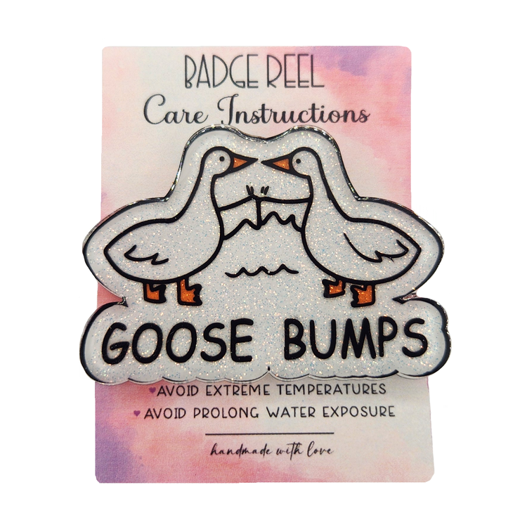 Goose Bumping Fists, Goose Bump Badge Reel, Glittery Badge Reel, Interchangeable Badge Reel, Cute Retractable Badge Reel For Students, Teachers, Nurses