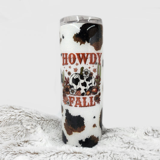 Howdy Fall Glitter Tumbler - 20 Oz.